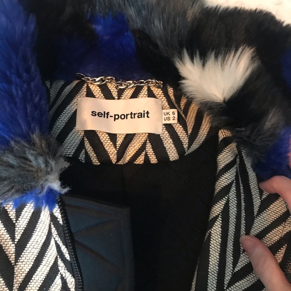 Self-Portrait Faux Fur-trimmed Bomber Jacket - Picture 8 of 8